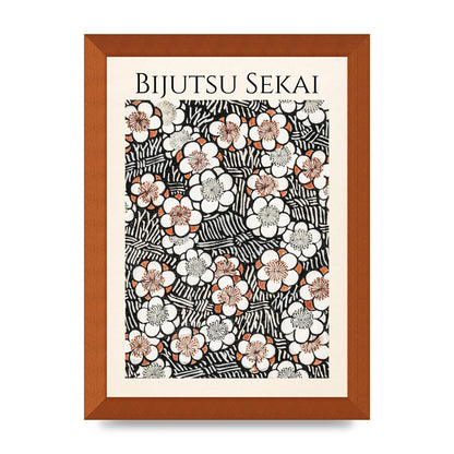 Bijutsu Sekai Floral Pattern 2 Illustration Printed Poster - A4 framed