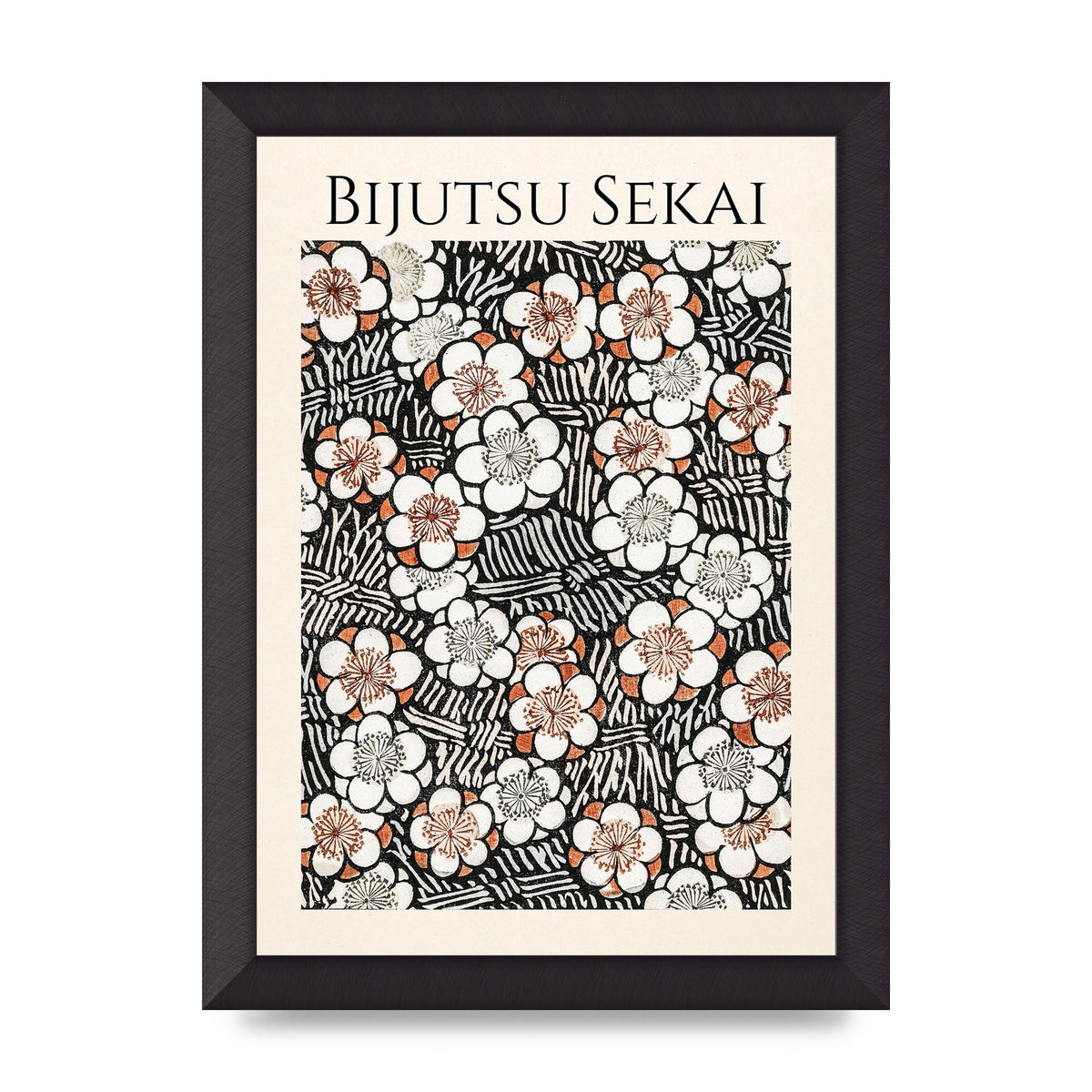 Bijutsu Sekai Floral Pattern 2 Illustration Printed Poster - A4 framed