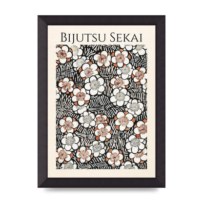 Bijutsu Sekai Floral Pattern 2 Illustration Printed Poster - A4 framed
