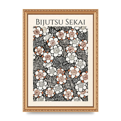 Bijutsu Sekai Floral Pattern 2 Illustration Printed Poster - A4 framed