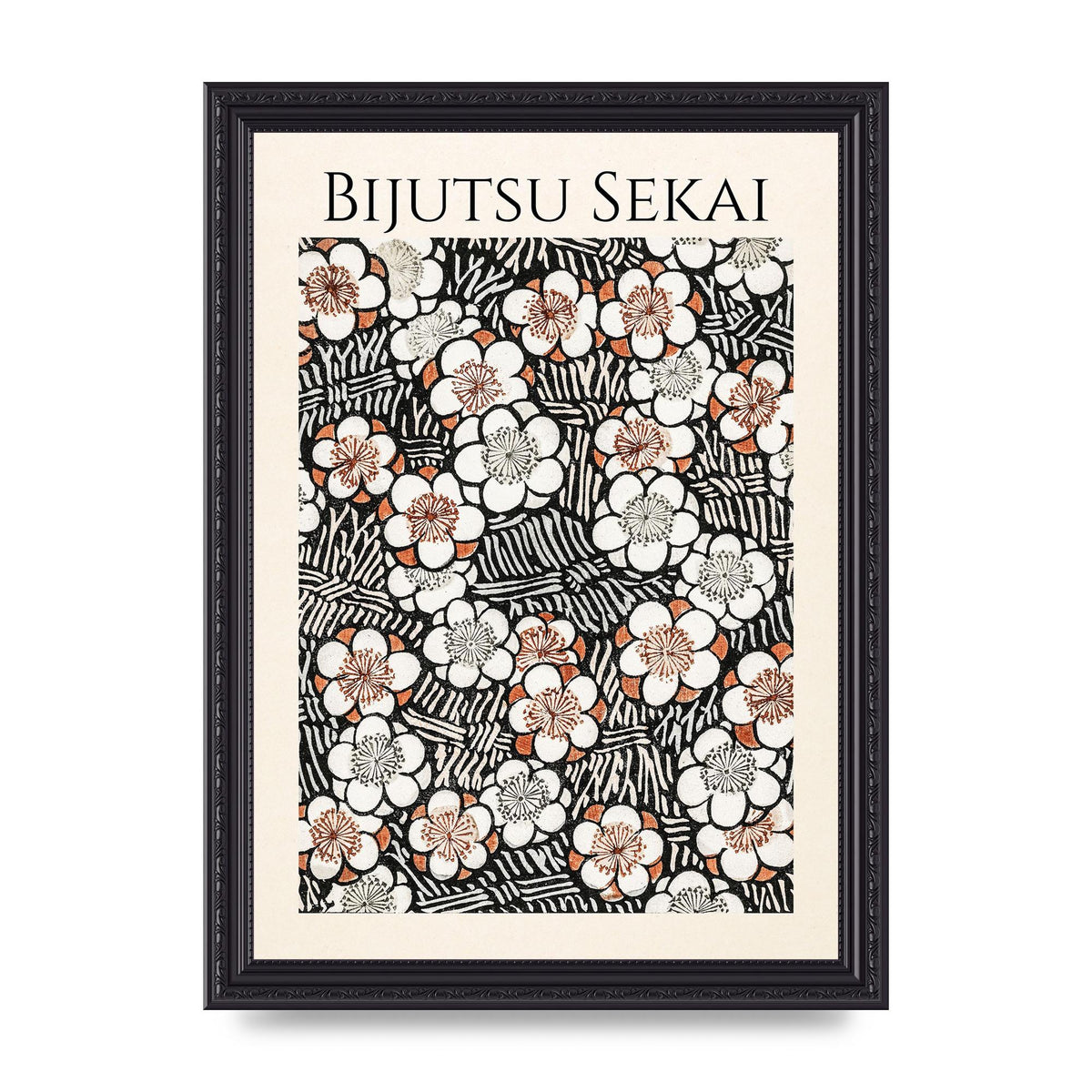 Bijutsu Sekai Floral Pattern 2 Illustration Printed Poster - A4 framed