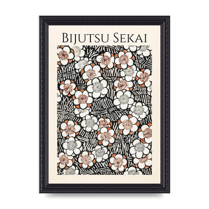 Bijutsu Sekai Floral Pattern 2 Illustration Printed Poster - A4 framed