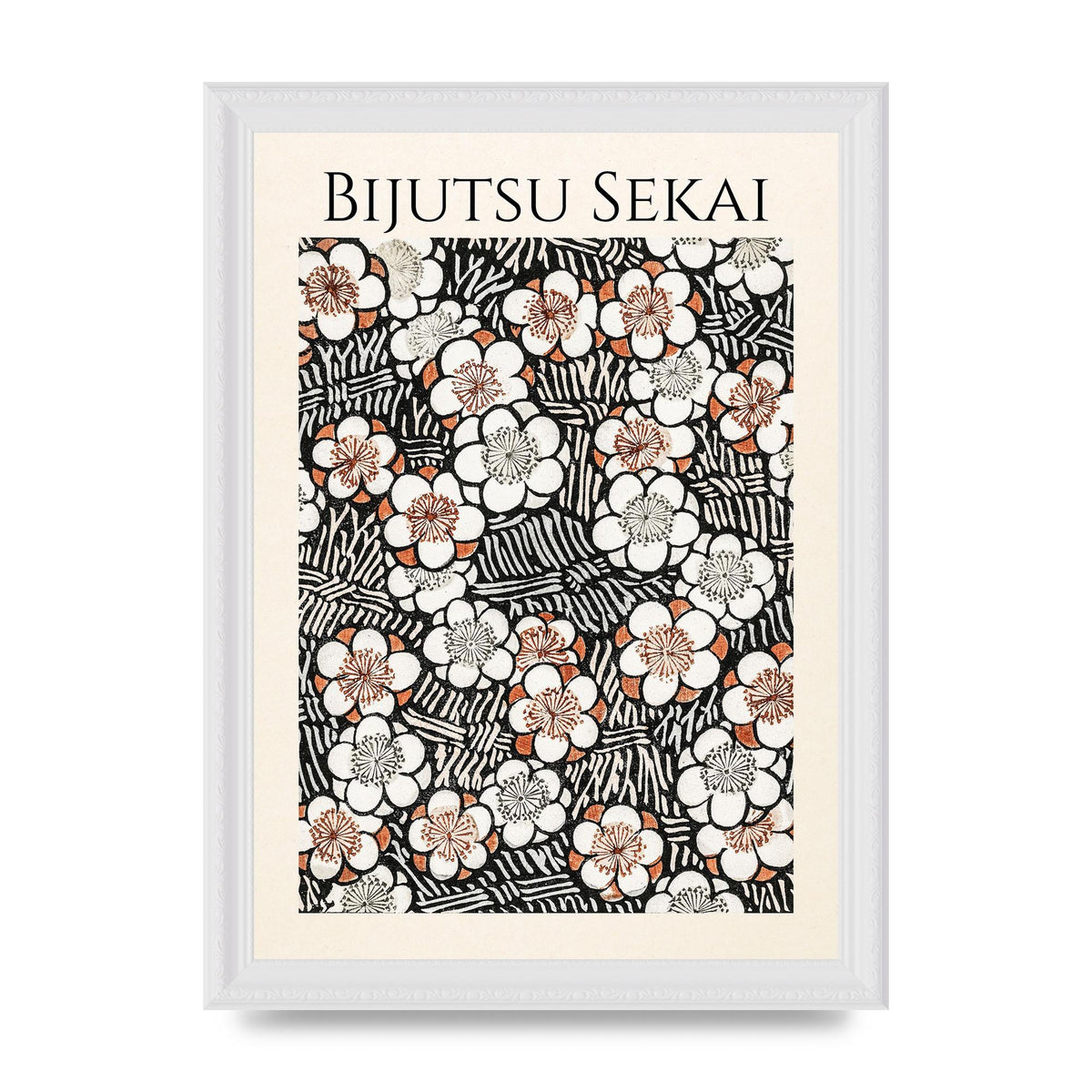 Bijutsu Sekai Floral Pattern 2 Illustration Printed Poster - A4 framed