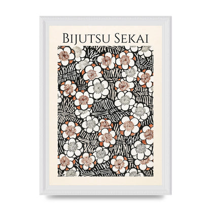 Bijutsu Sekai Floral Pattern 2 Illustration Printed Poster - A4 framed