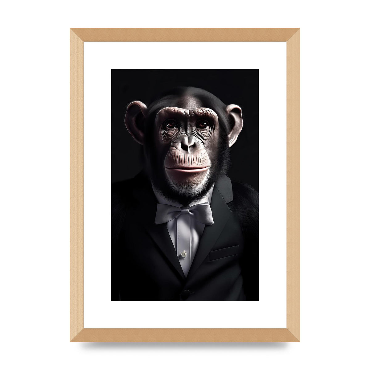 Chimpanzee in Suit Portrait - Sophisticated Animal Wall Art