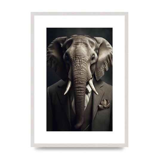 Elephant in Business Attire - Distinctive Animal Portrait