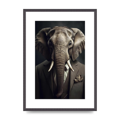 Elephant in Business Attire - Distinctive Animal Portrait