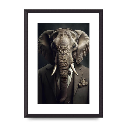 Elephant in Business Attire - Distinctive Animal Portrait