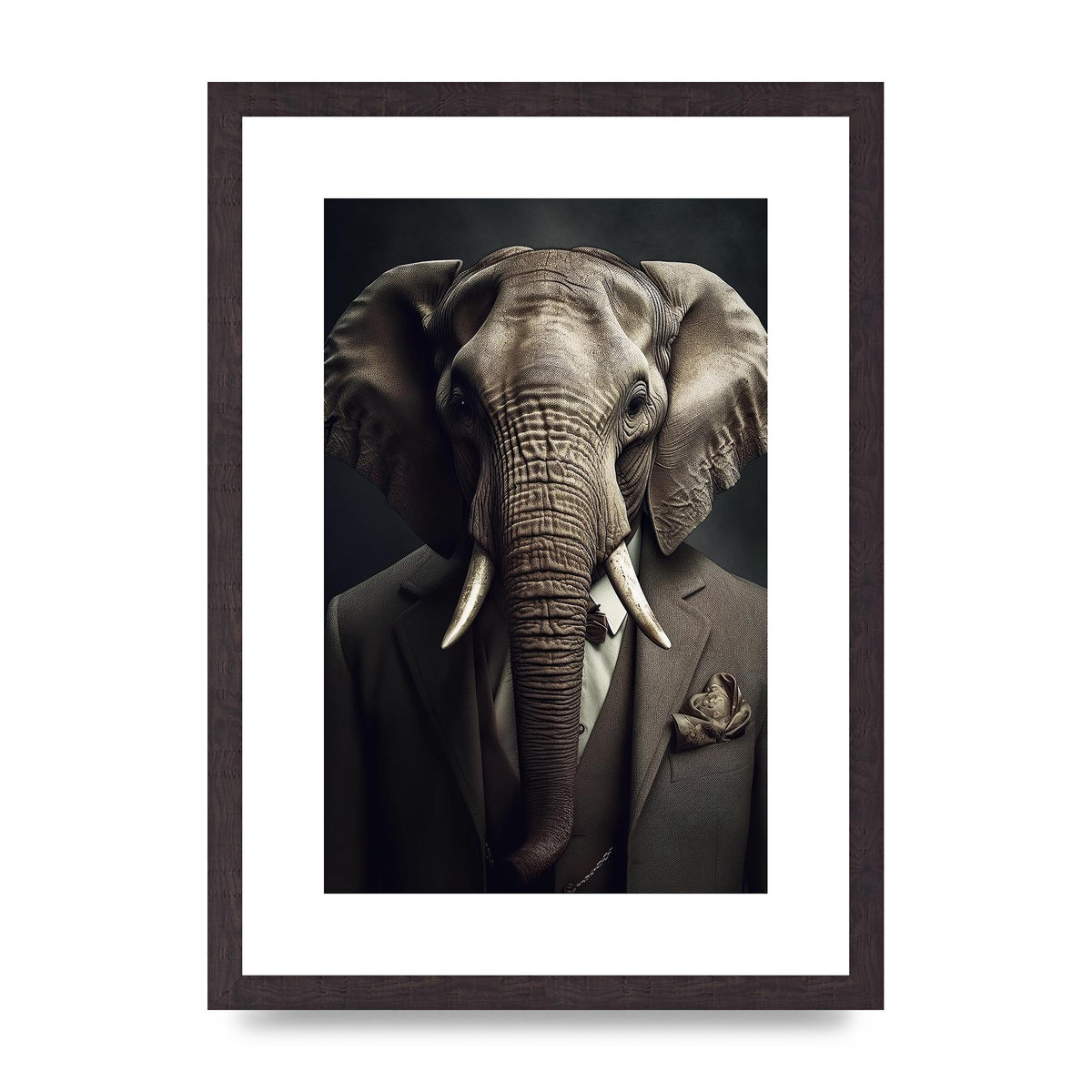 Elephant in Business Attire - Distinctive Animal Portrait