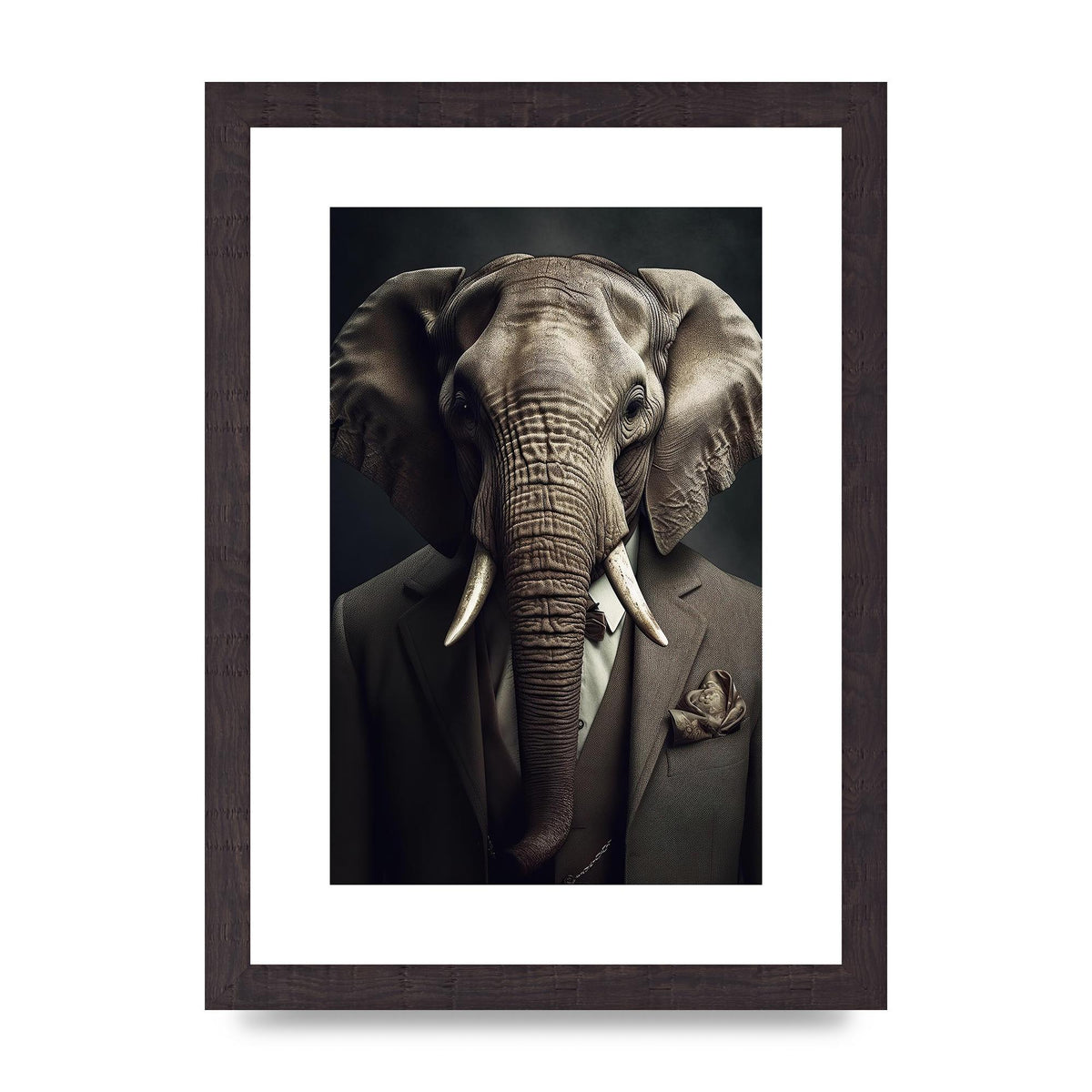 Elephant in Business Attire - Distinctive Animal Portrait