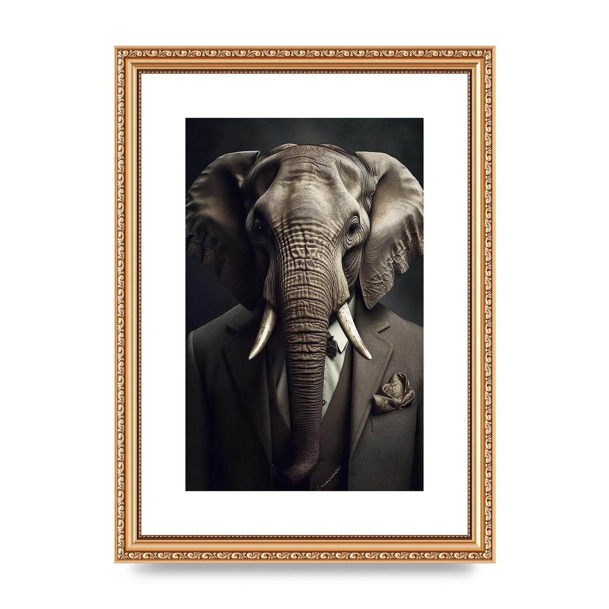 Elephant in Business Attire - Distinctive Animal Portrait