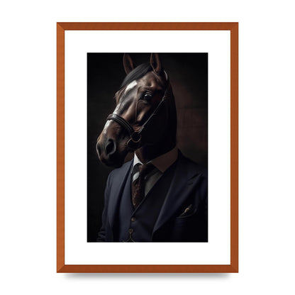Sophisticated Horse Portrait in Blue Suit: Classy Animal Art