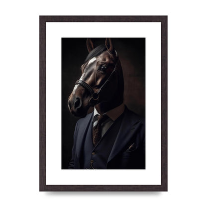 Sophisticated Horse Portrait in Blue Suit: Classy Animal Art
