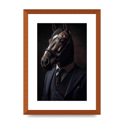 Sophisticated Horse Portrait in Blue Suit: Classy Animal Art