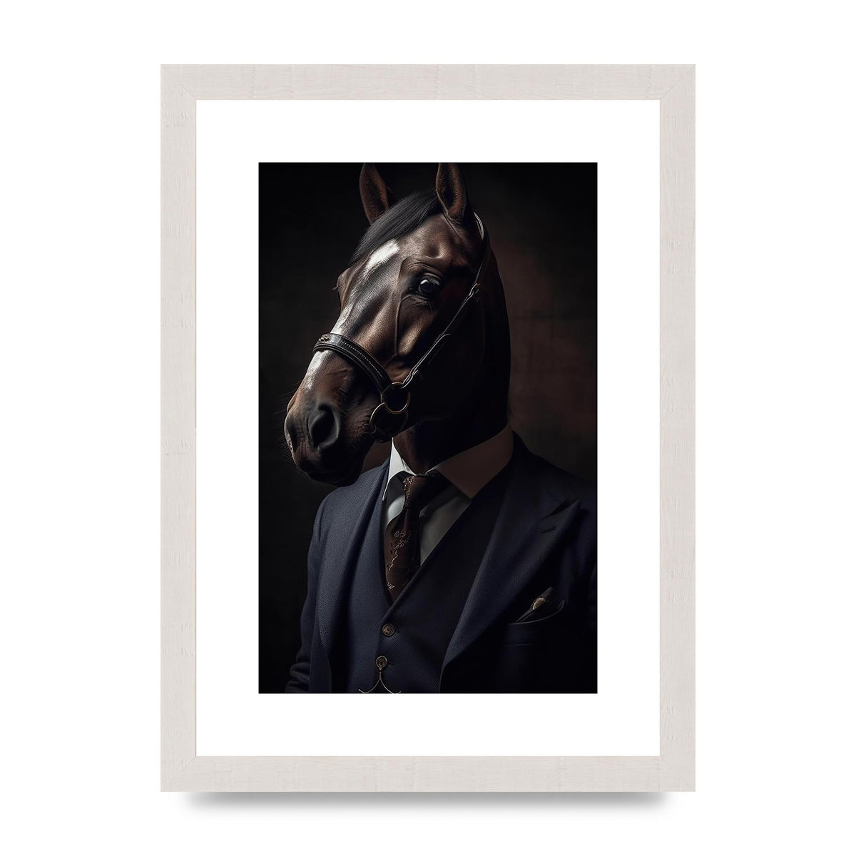 Sophisticated Horse Portrait in Blue Suit: Classy Animal Art