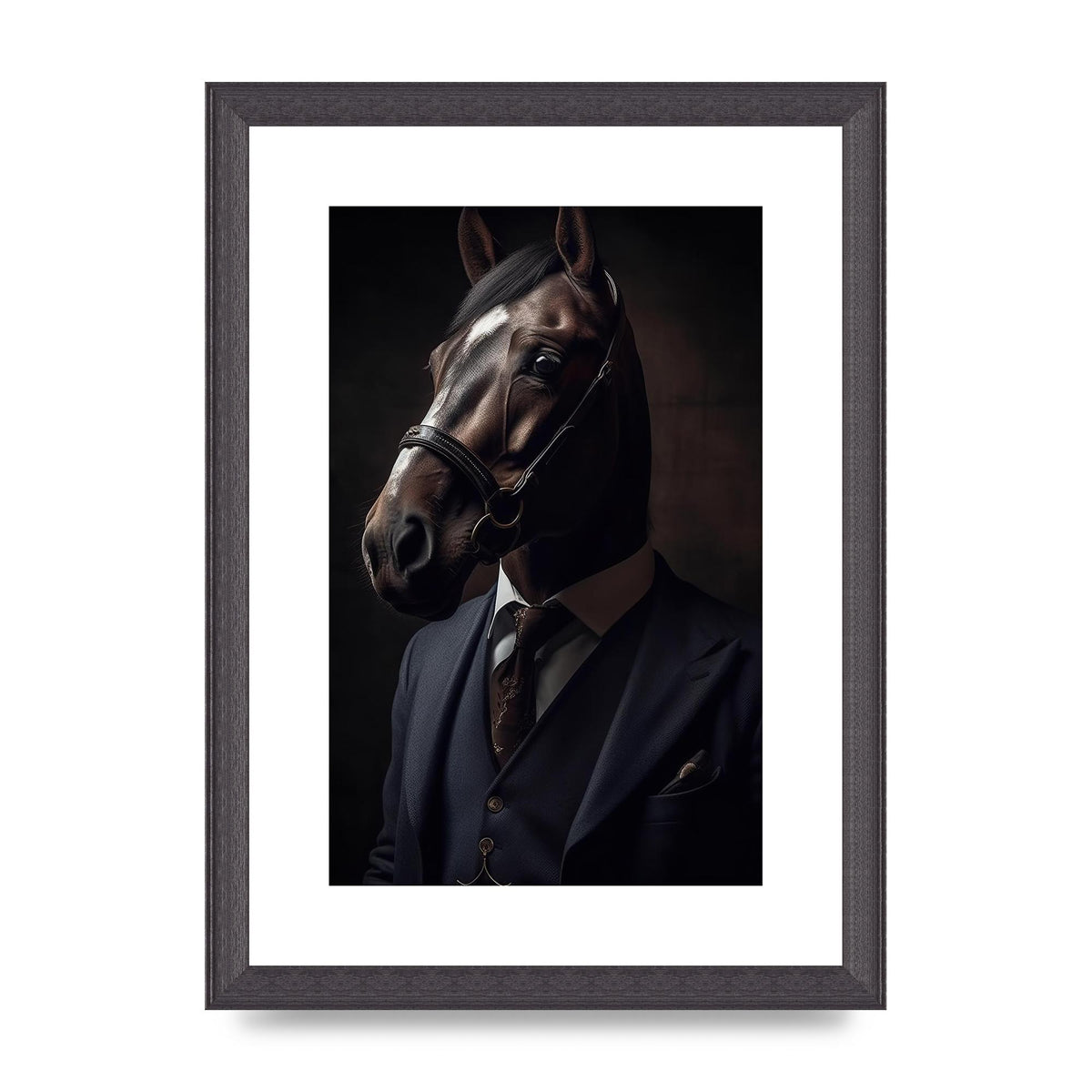 Sophisticated Horse Portrait in Blue Suit: Classy Animal Art