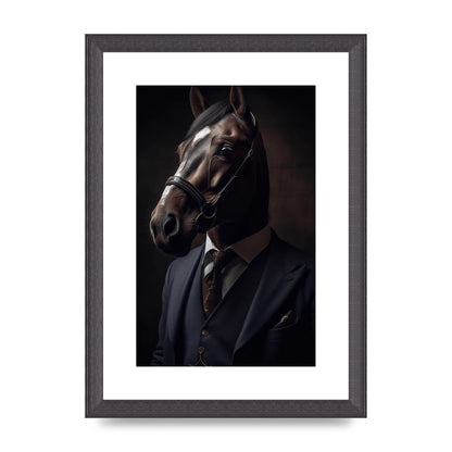 Sophisticated Horse Portrait in Blue Suit: Classy Animal Art