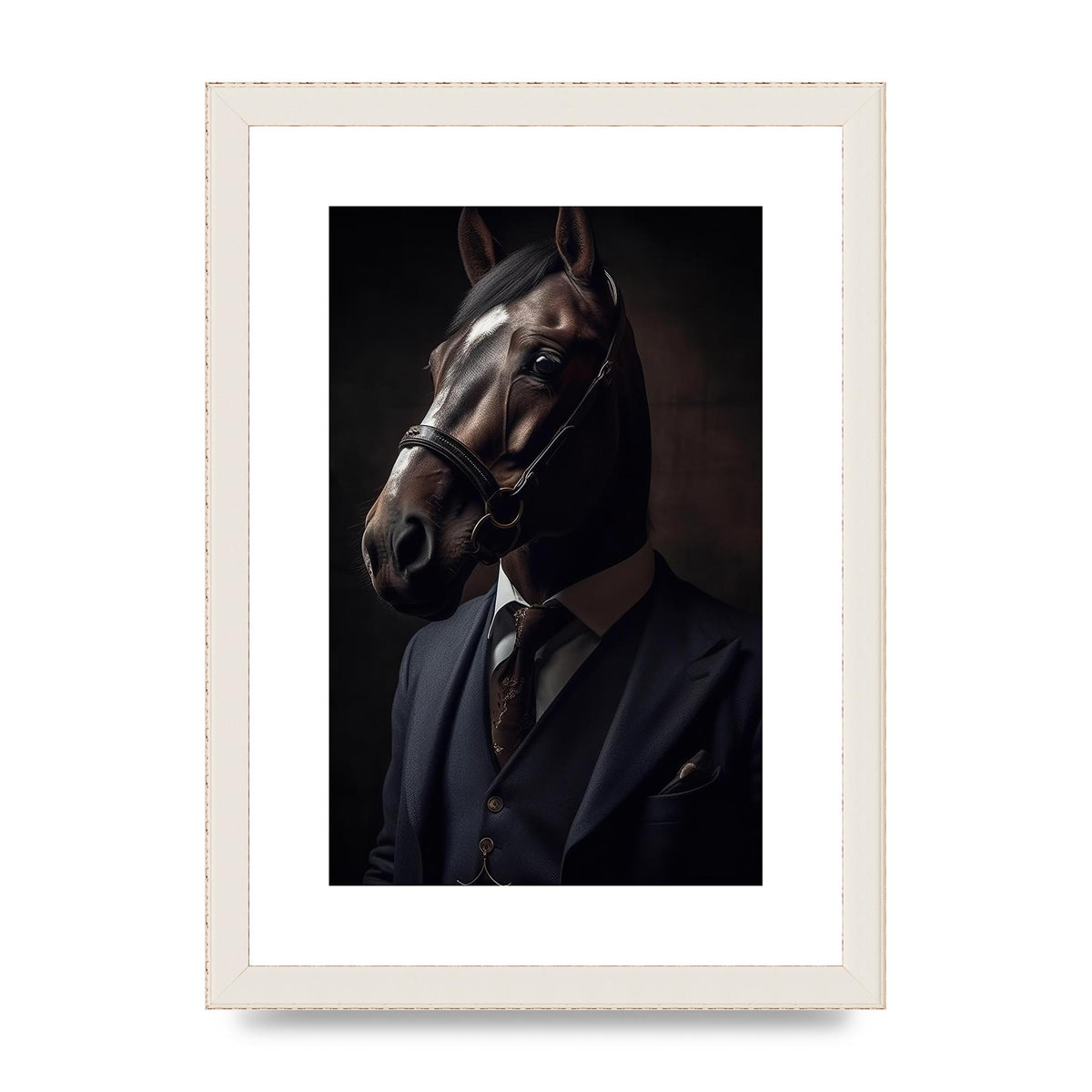 Sophisticated Horse Portrait in Blue Suit: Classy Animal Art