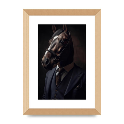 Sophisticated Horse Portrait in Blue Suit: Classy Animal Art