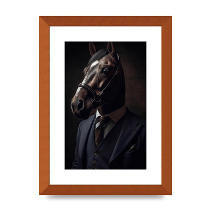Sophisticated Horse Portrait in Blue Suit: Classy Animal Art