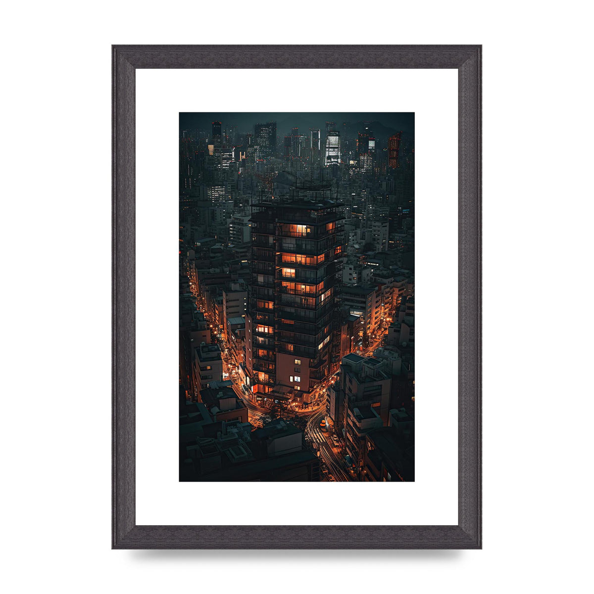 City Lights at Night: Captivating Urban Landscape Artwork
