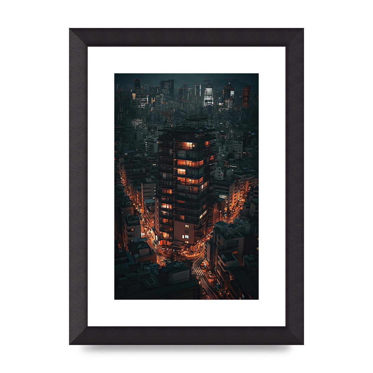 City Lights at Night: Captivating Urban Landscape Artwork