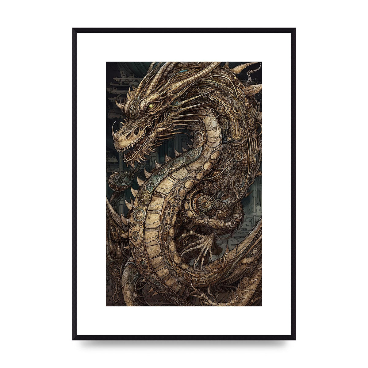 Majestic Japanese Dragon Art: Mythical Creature Illustration