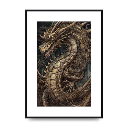 Majestic Japanese Dragon Art: Mythical Creature Illustration