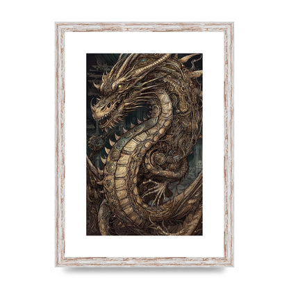 Majestic Japanese Dragon Art: Mythical Creature Illustration