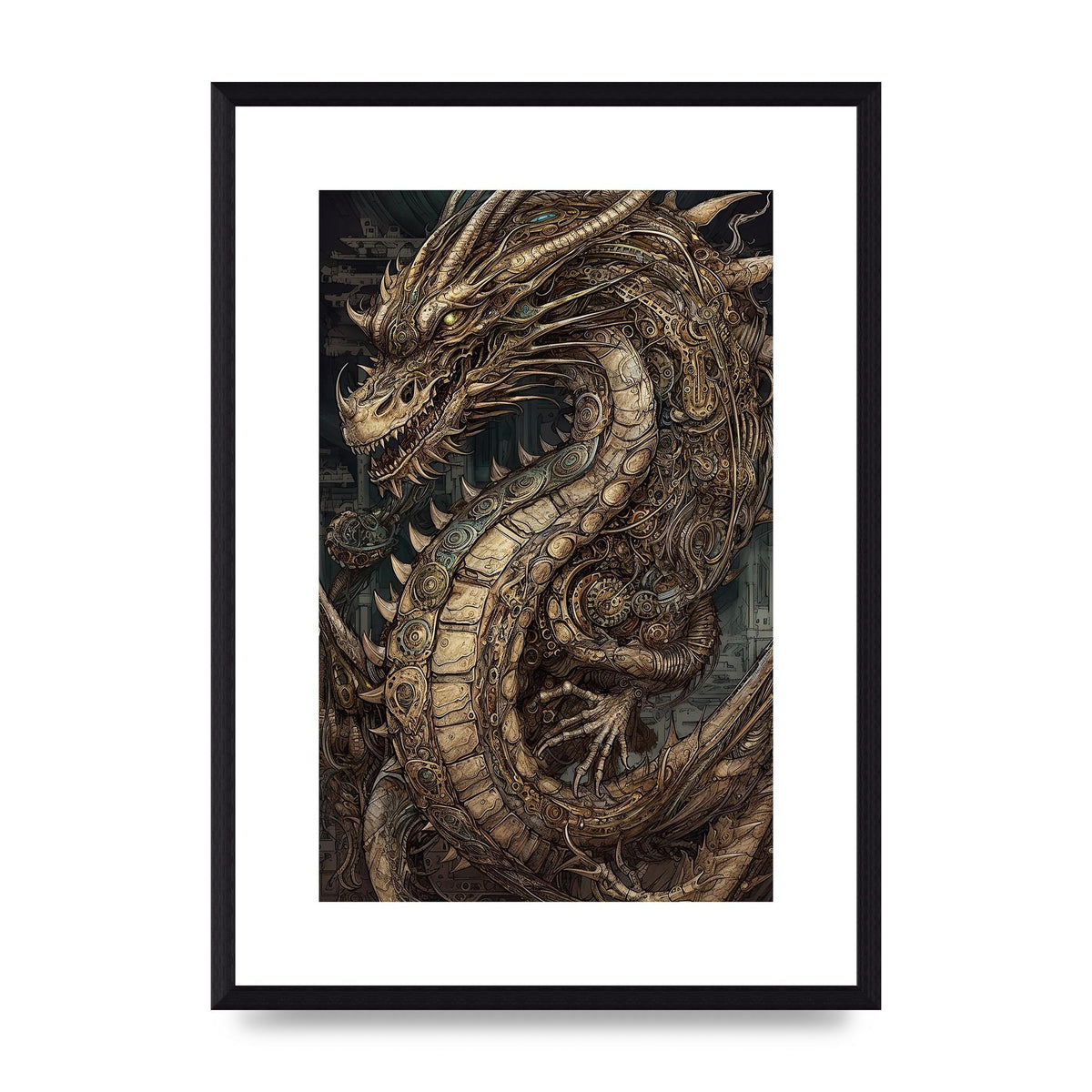 Majestic Japanese Dragon Art: Mythical Creature Illustration