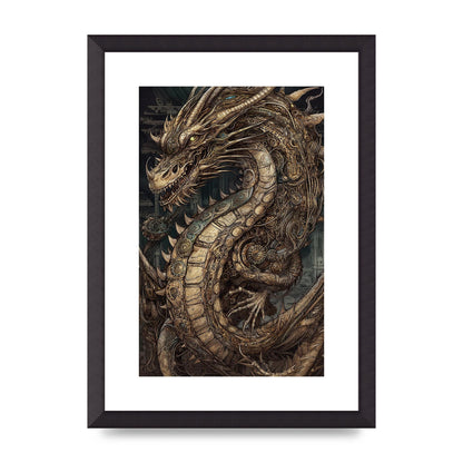 Majestic Japanese Dragon Art: Mythical Creature Illustration
