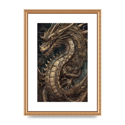 Majestic Japanese Dragon Art: Mythical Creature Illustration