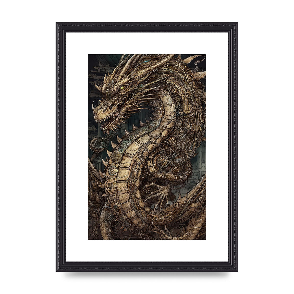 Majestic Japanese Dragon Art: Mythical Creature Illustration