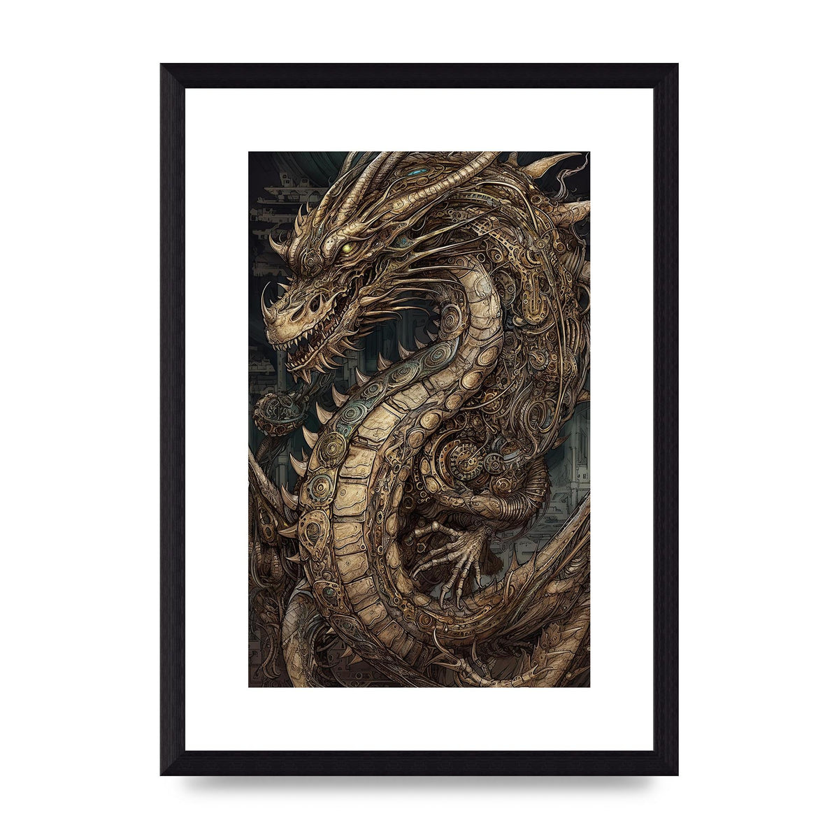 Majestic Japanese Dragon Art: Mythical Creature Illustration