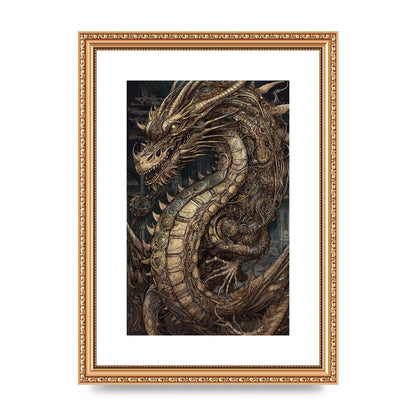 Majestic Japanese Dragon Art: Mythical Creature Illustration