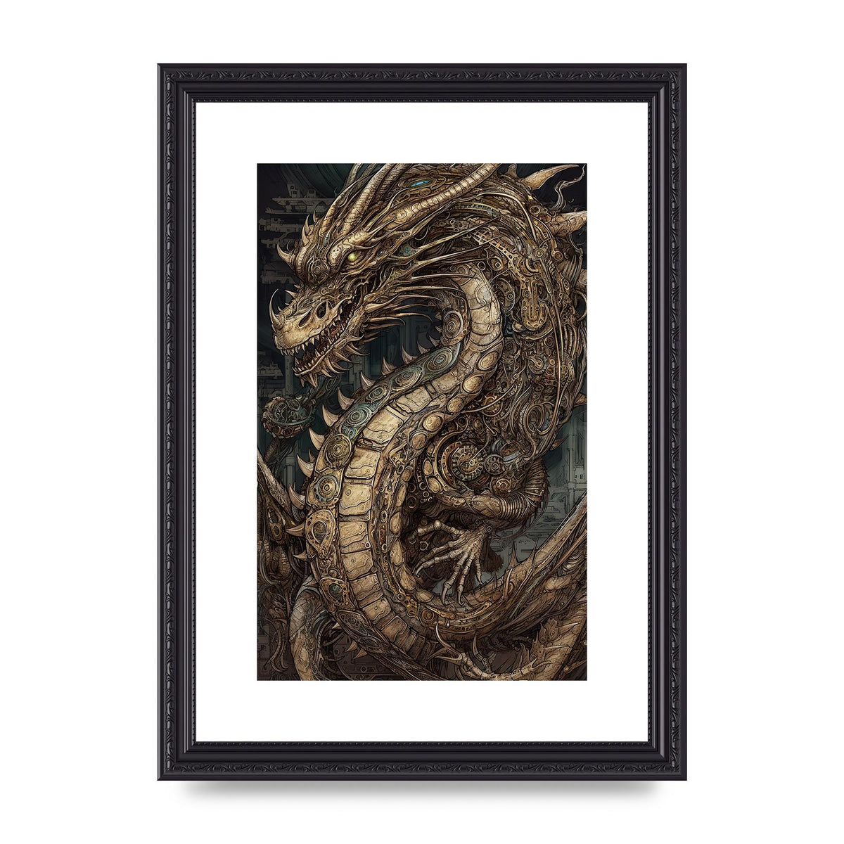 Majestic Japanese Dragon Art: Mythical Creature Illustration