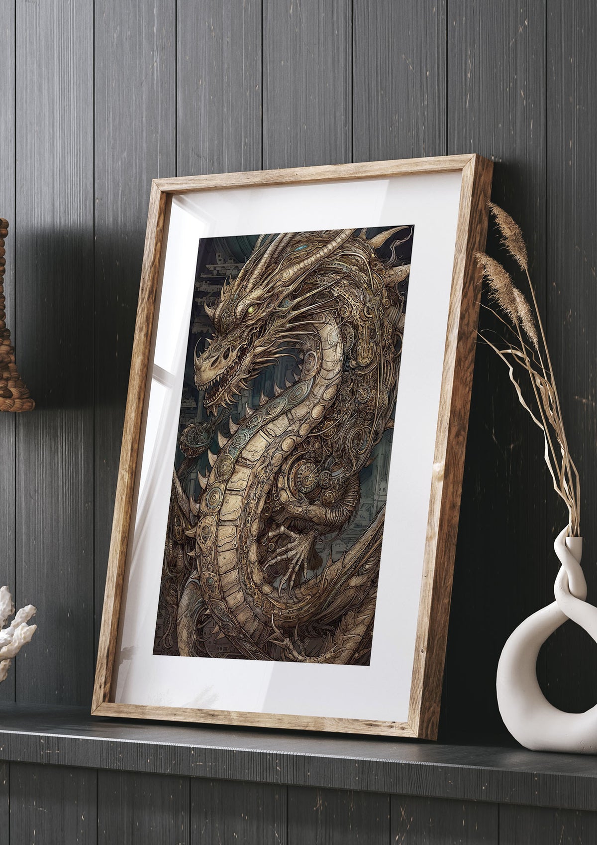 Majestic Japanese Dragon Art: Mythical Creature Illustration