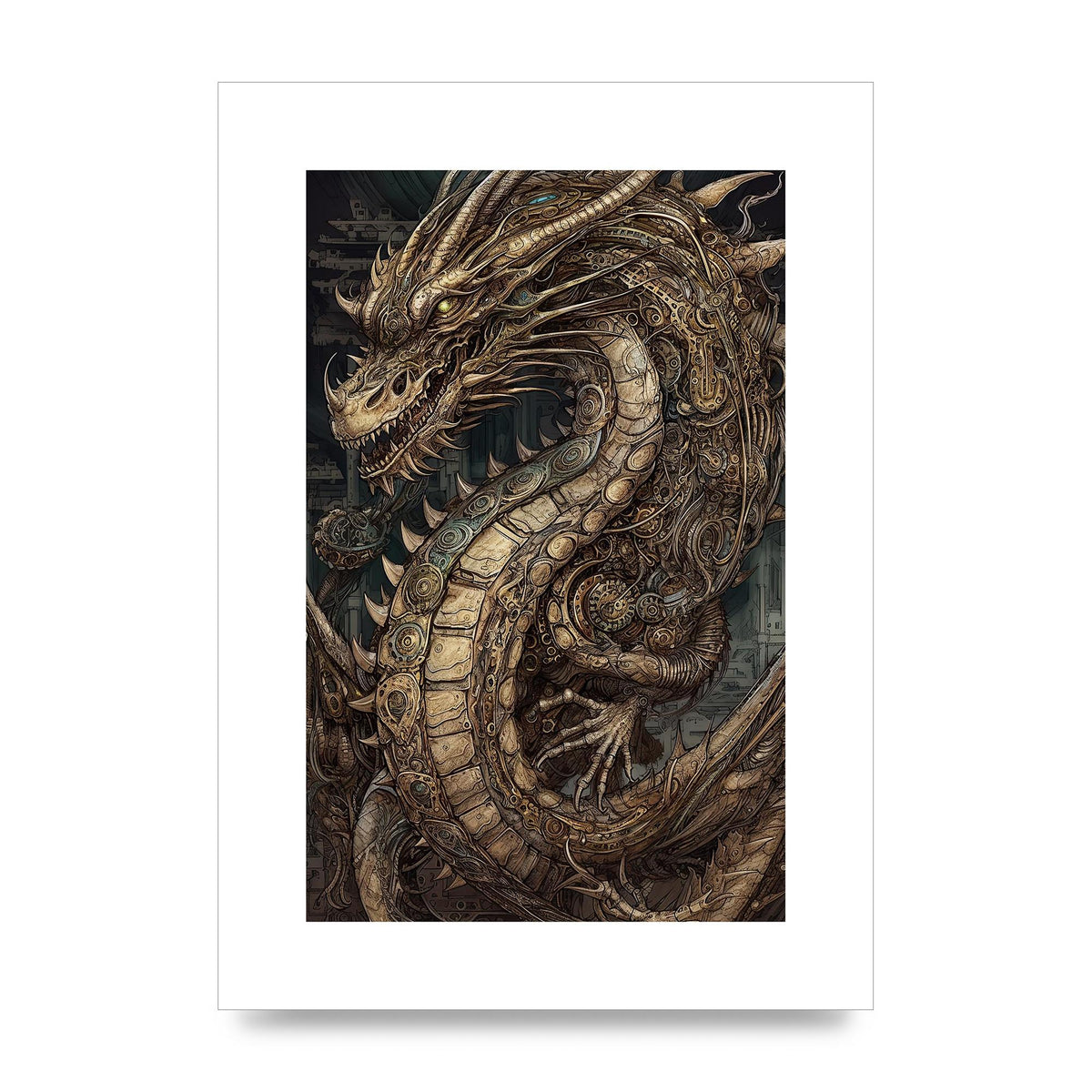 Majestic Japanese Dragon Art: Mythical Creature Illustration