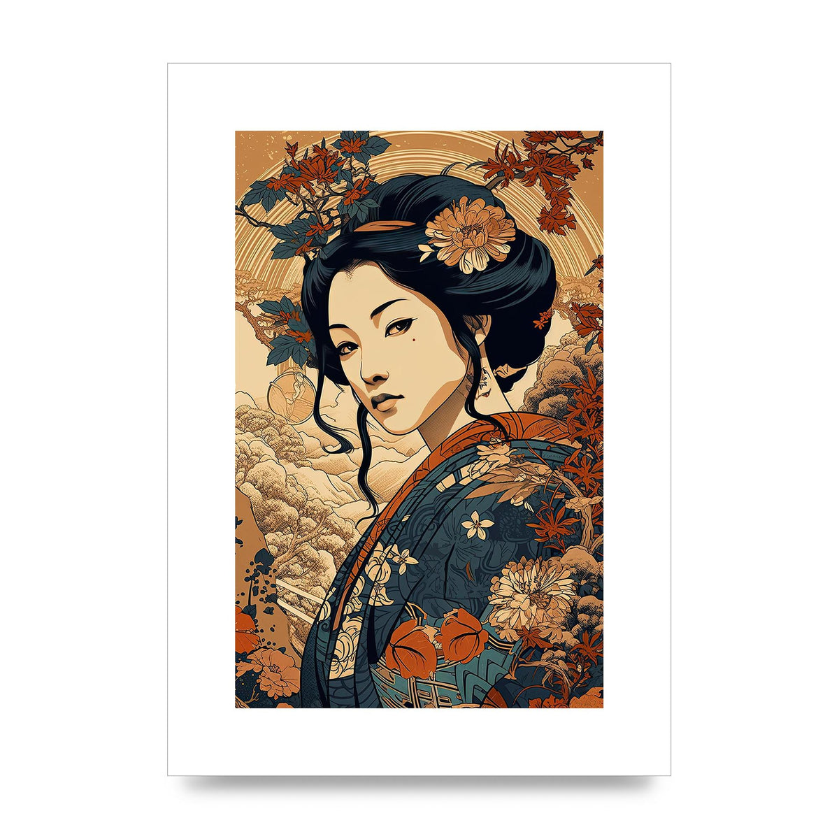 Traditional Japanese Geisha Art Print for Cultural Enthusiasts