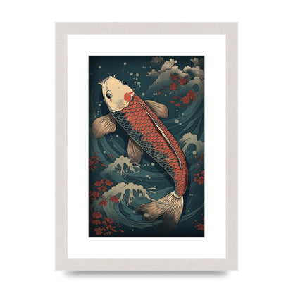 Koi Carp Swimming in Serene Waters Artwork
