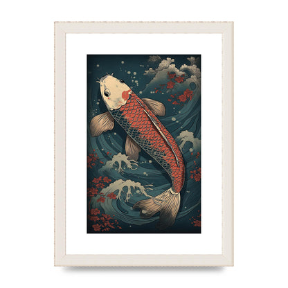Koi Carp Swimming in Serene Waters Artwork