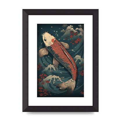 Koi Carp Swimming in Serene Waters Artwork
