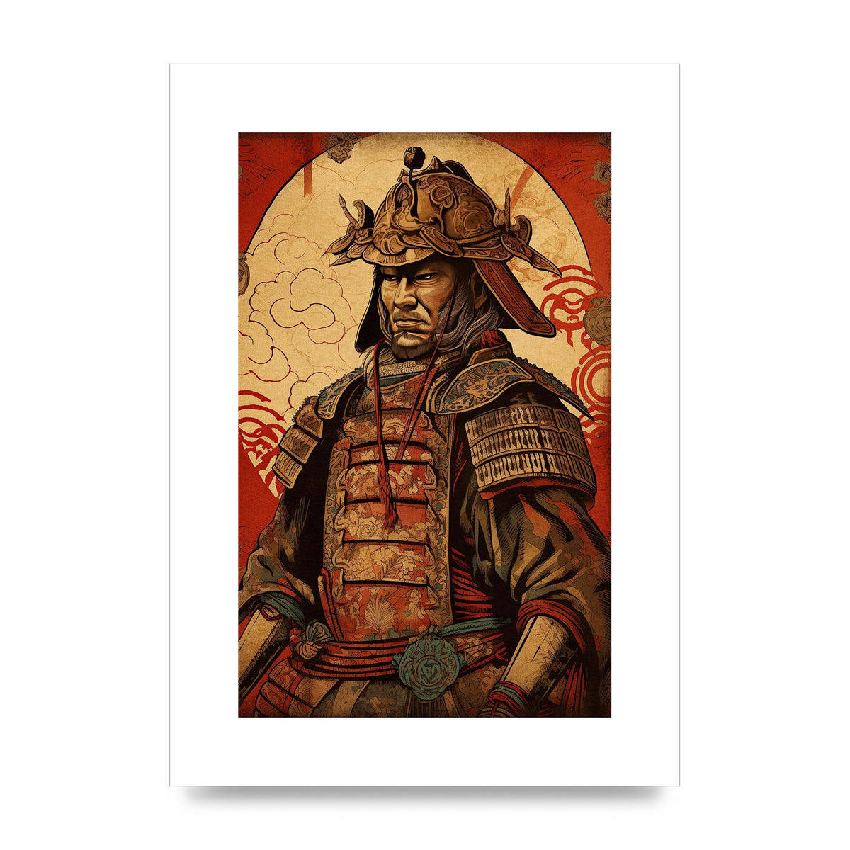 Stoic Samurai Warrior Art Print for Historians