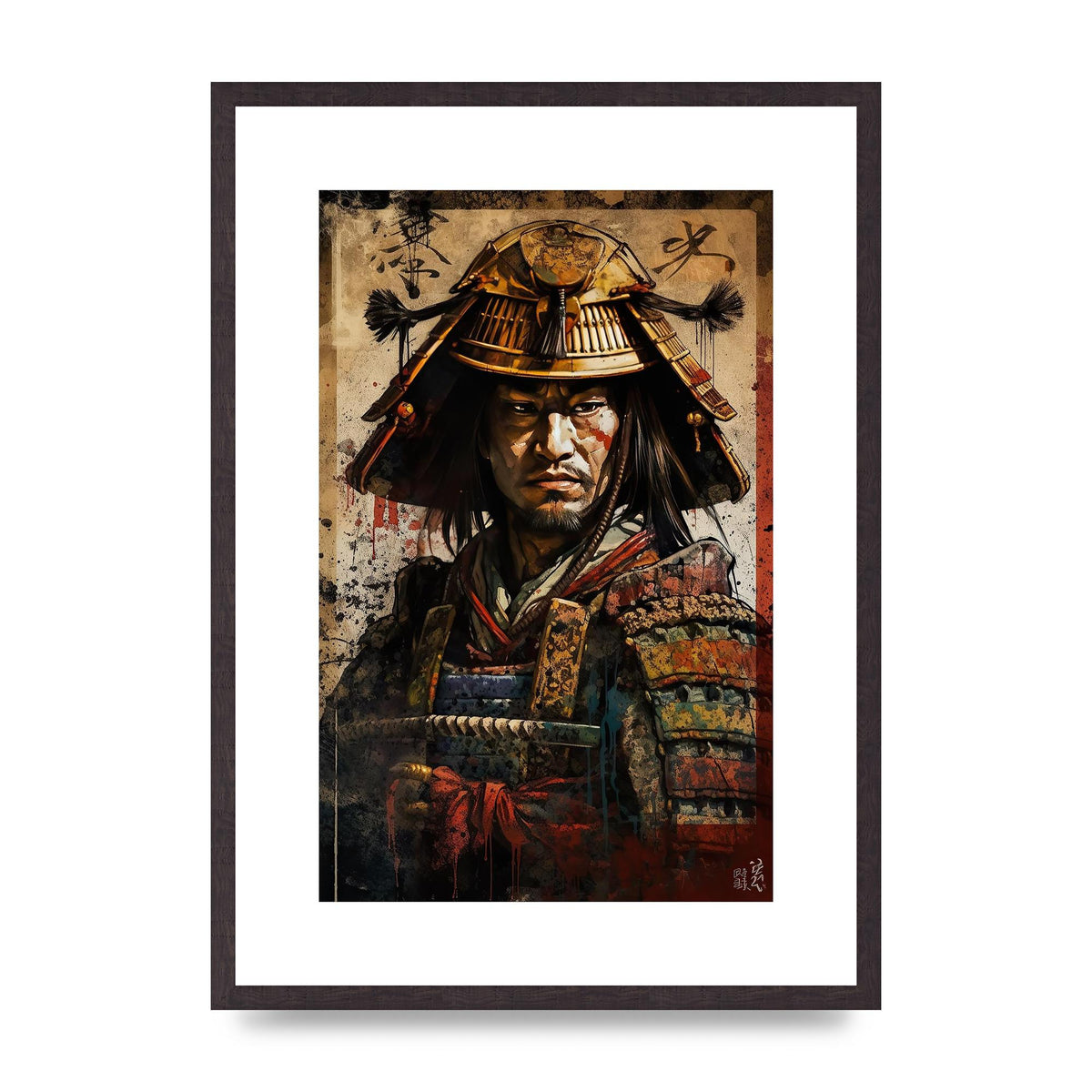 Samurai in Battle Regalia Decorative Artwork