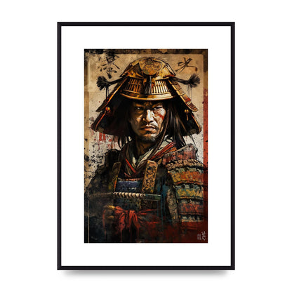 Samurai in Battle Regalia Decorative Artwork