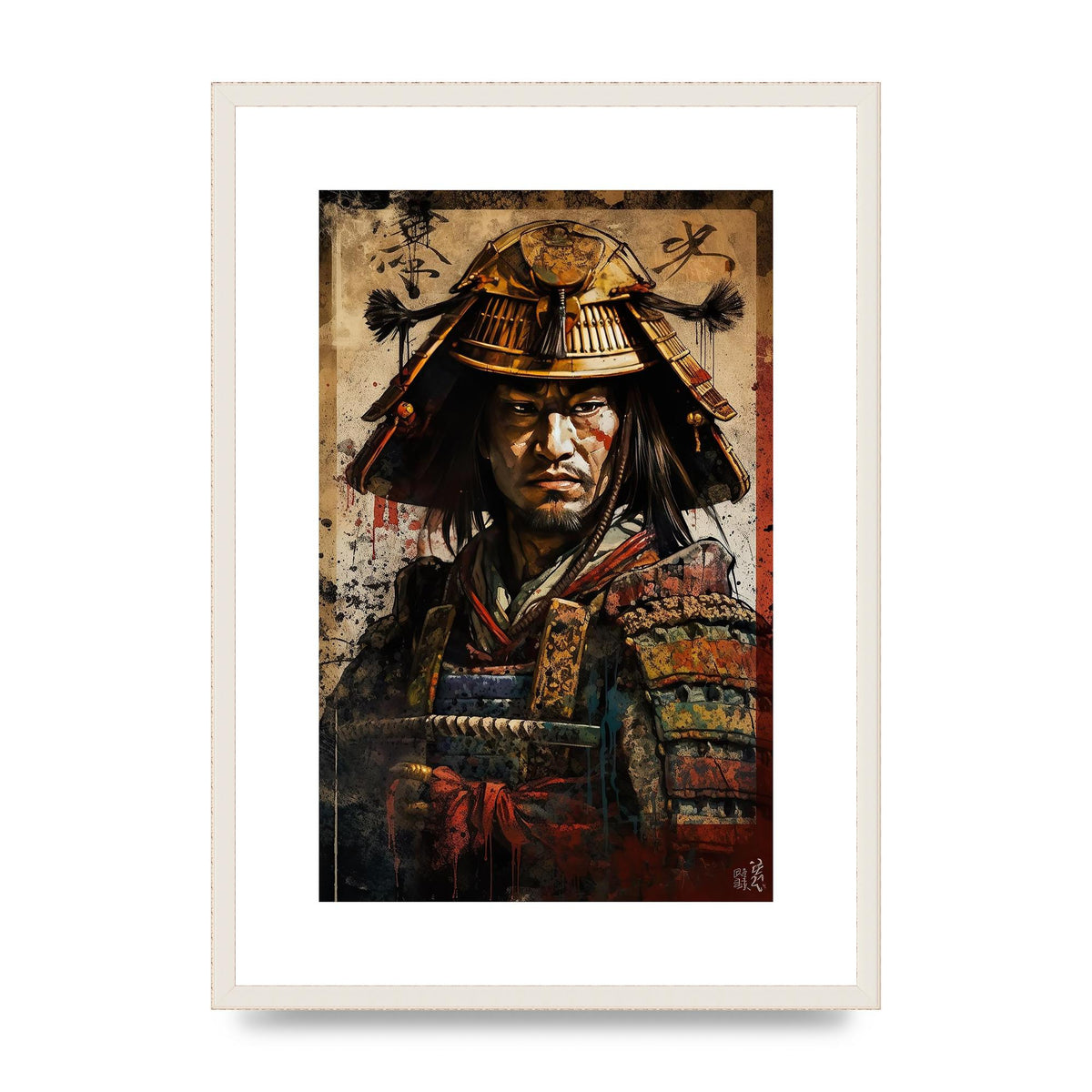 Samurai in Battle Regalia Decorative Artwork