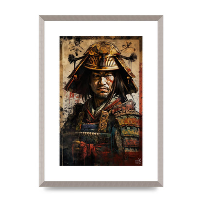 Samurai in Battle Regalia Decorative Artwork