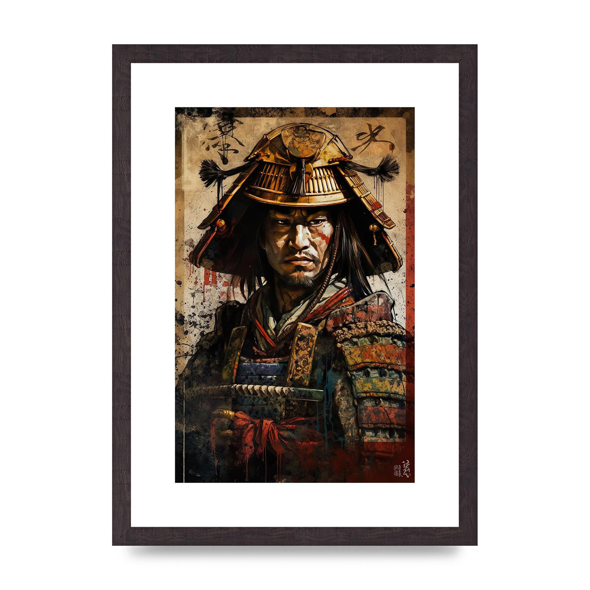 Samurai in Battle Regalia Decorative Artwork