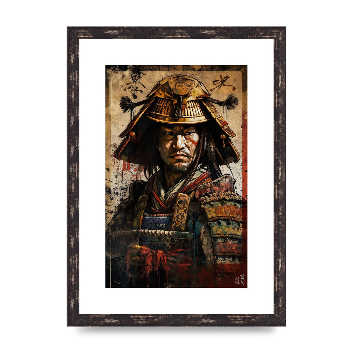 Samurai in Battle Regalia Decorative Artwork