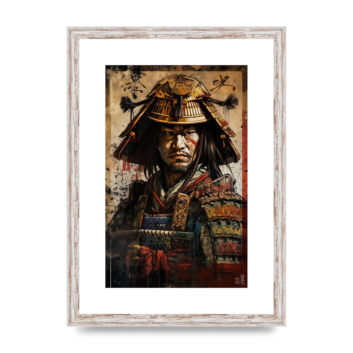 Samurai in Battle Regalia Decorative Artwork
